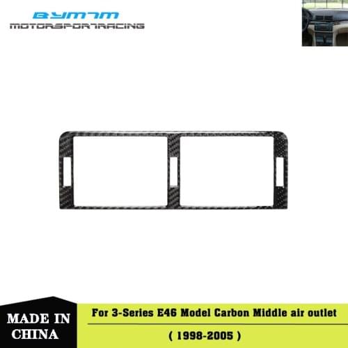 Real Carbon fiber Car middle air outlet Sticker Auto interior Car accessories For BMW 3 Series E46