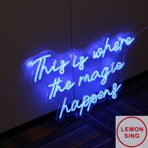Custom Neon Sign This is Where The Magic Happens LED Neon Sign Bedroom Light Wedding Sign Room Home Wedding Decoration Personali
