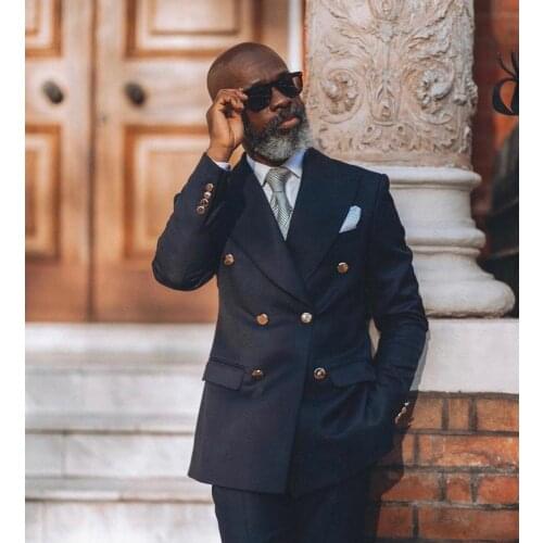 New Arrival Black Fashion Men Suits Peak Lapel Groom Tuxedos Costume Homme Wedding Terno Masculino Slim Fit 2 Pcs (Jacket+Pants)