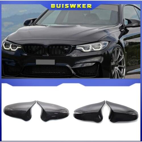 A Pair Carbon Fiber Car Rear View Side Mirror Cover Caps Shell For BMW F80 F82 M4 For LHD 2015 2016 2017 2018