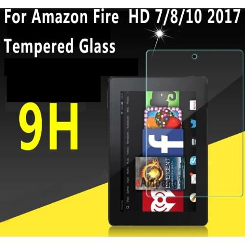 Transparent Tempered Glass For Amazon Fire HD 10 2019 2017 Screen Protector For Fire HD 8 2017 Case for Amazon Fire 7 2017