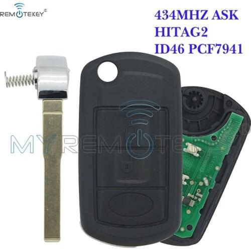 Remtekey Flip remote car key 434 mhz for Landrover LR3 Range Rover HU101 3 button ID46 chip on circuit board 2006 2007 2008 2009