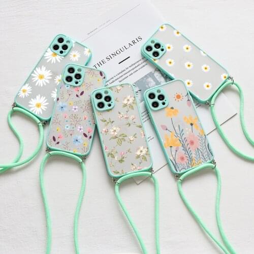 For Samsung Galaxy S20 S10 S9 Plus S20 FE A31 A10 A72 A20e M31 A81 A20 A51 Strap Cord Chain Necklace Lanyard Clear Funda Bag