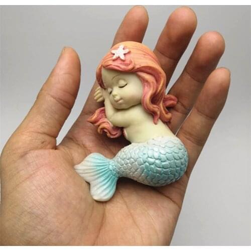 Silicone mold starfish mermaid cake chocolate 3d mold diy soap candle mold kitchen baking tools