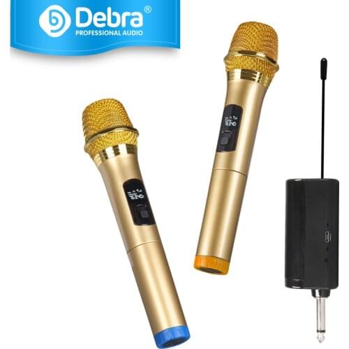 Debra M21 Universal UHF Portable Wireless Microphone Metal Handheld Microphones,For Small meetings, Karaoke, Audio mixers