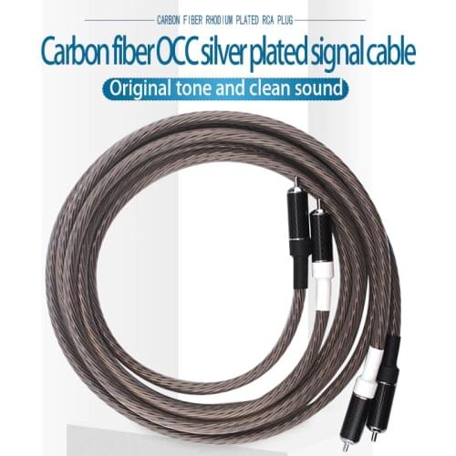 Xangsane A pair of carbon fiber Odin OCC Hi-end silver plated audio signal cable connector cable speaker rca to rca cable hifi