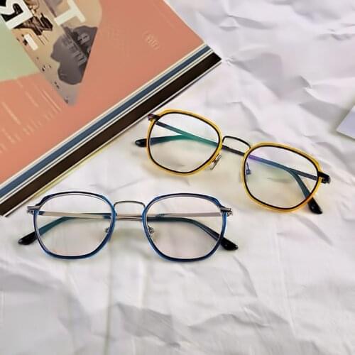 2021 Handmade Acetate Alloy Glasses Frame For Men Women Optical Prescription Eyewear Vintage Square Eyeglasses