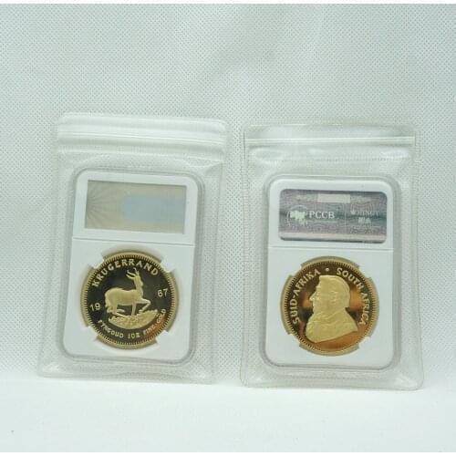 1OZ Fine Gold Plated Replica Coin 1967 2014 Krugerrand South Africa Paul Kruger Commemorative Metal Coins with PCCB case