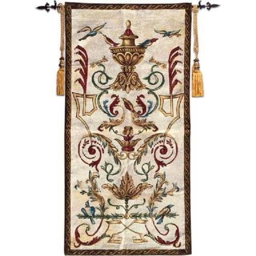 120*60cm Home Decoration Fly Birds Bottle Of Flowers Medieval Elegant art Tapestrie Mural Jacauard Fabric Tapestry Hanging Wall