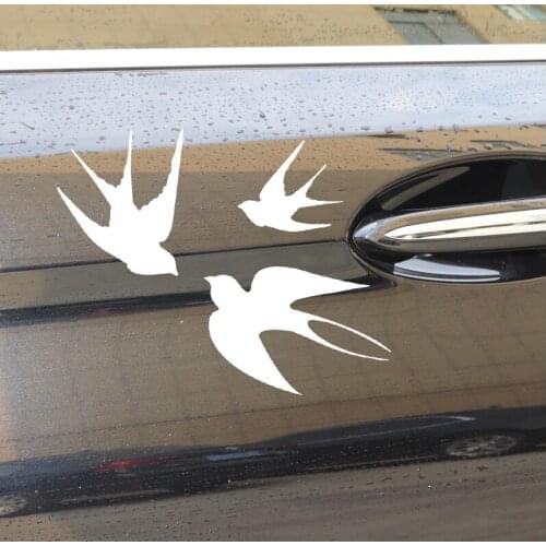 16.8CM*14.6CM Swallow Flying Car Sticker Car Door Accessories Vinyl Decal Decor Black/Silver N1014