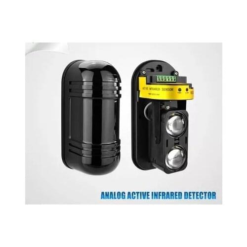 2PCS Dual Beam Sensor Active Infrared Intrusion Detector IR 30m~150m Outdoor Perimeter Wall Barrier Fence for GSM alarm