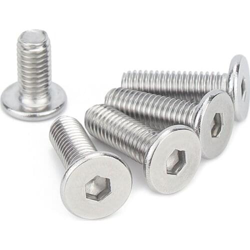 5/50 CM M1.6 M2 M2.5 M3 M4 M5 M6 M8 Hex Hexagon Socket Ultra Thin Super Low Flat Wafer Head Screw Bolt A2-70 304 Stainless Steel