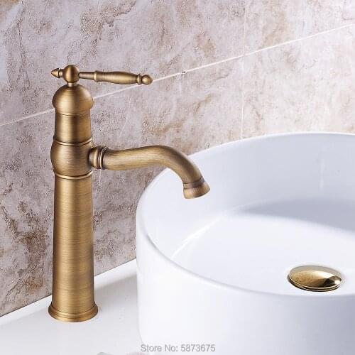 Antique brass bathroom top basin faucet single handle washbasin faucet bathroom European style faucet