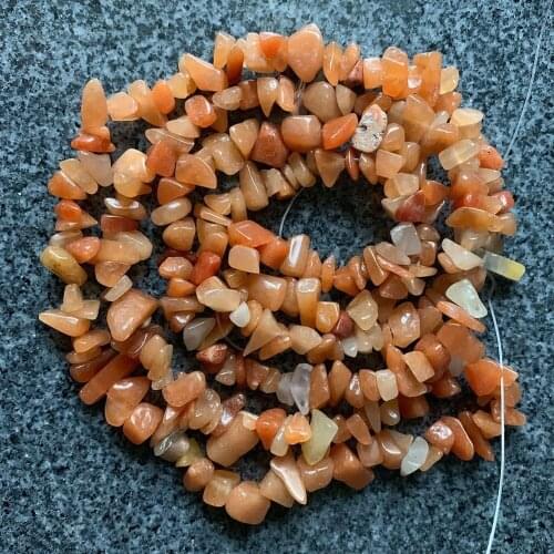 85cm Natural Peach Red Aventurine Stone Beads Loose Crystal Quartz Gravel Chips Beads Strand Wholesale Dropship