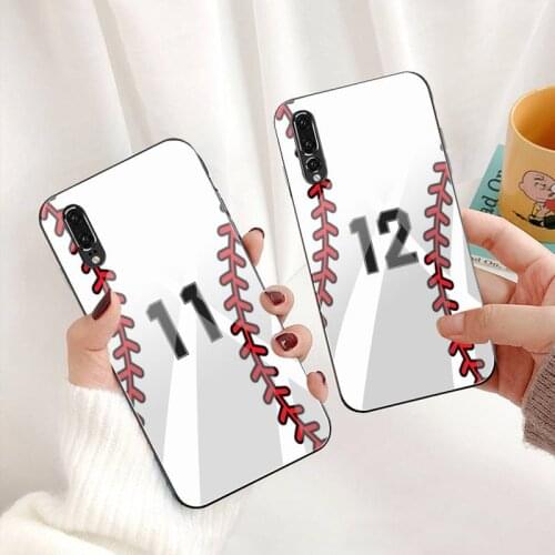 Baseball number pattern Phone Case Tempered Glass For Huawei P30 P20 P10 lite honor 7A 8X 9 10 mate 20 Pro