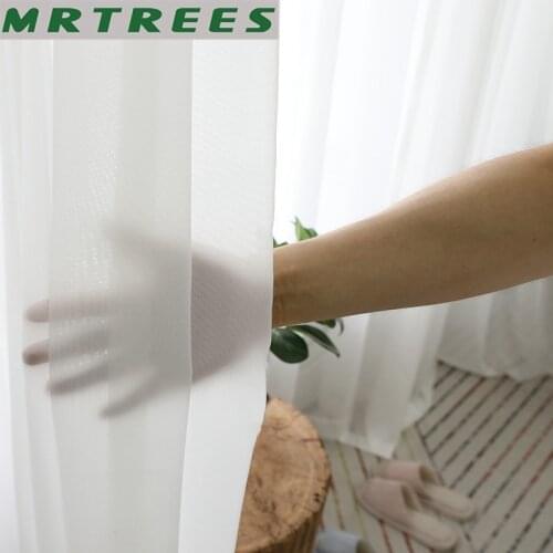 Pure White Tulle Curtains For Living Room Window Curtain Drape Panel Sheer Voile Kitchen Curtain Decoration Modern Chiffon