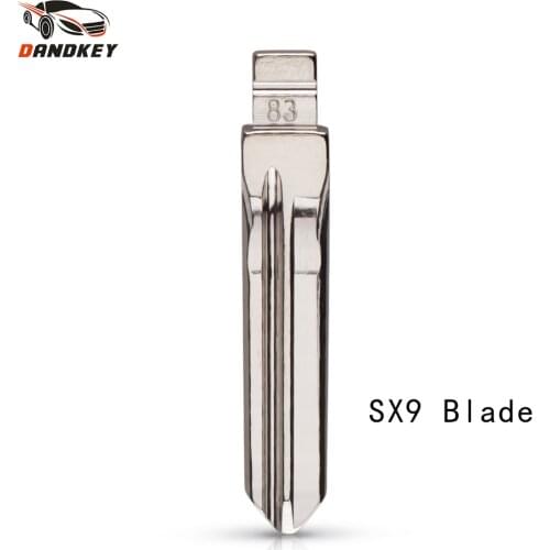 Dandkey 83# Metal Uncut Blank Flip Folding Remote Key Blade Replacement Car Blank SX9 Key Blade For Peugeot Citroen Key NO.83