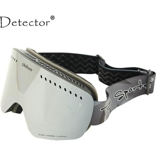 Detector UV400 Ski Goggles Anti-fog Double Lens Men Skateboard Snowboard Snow Glasses Snowmobile Skiing Women Winter Sunglasses
