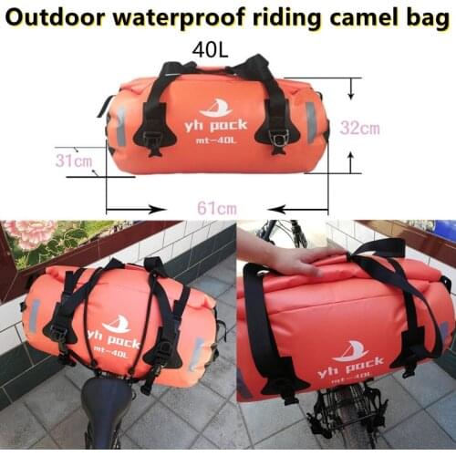 40L/60L/80L Motorcycle Travel Tail Bag Rainstorm-proof Knight Horizontal Bag Outdoor Waterproof Riding Camel Bag Backpack Saddle