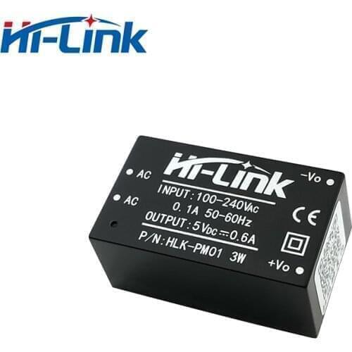 Hi-Link Free shipping 100 pcsHLK-PM01 AC DC 220V to 5V 3W 600mA Step Down Isolated Switching Power Supply Module transformer