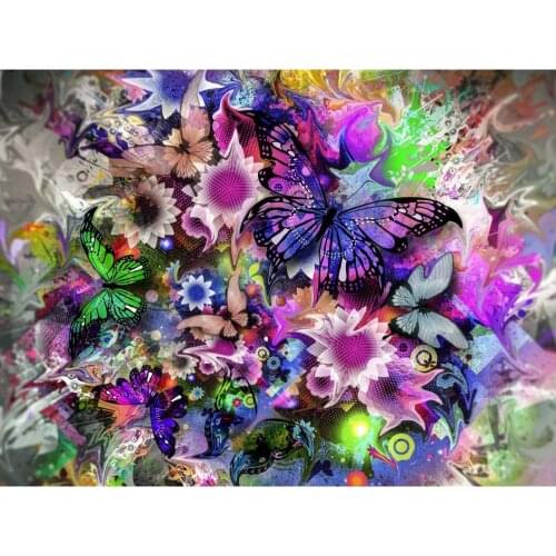 HJMGL 5D Diamond Painting Explosion Abstract Butterfly Diy Rhinestone Embroidery Cross Stitch Kits Diamond Mosaic Insect Gifts