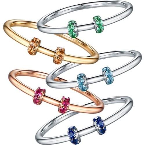 Emerald Topaz Ruby Sapphire womens ring inlaid with high-end jewelry for family and friends birthday party gift