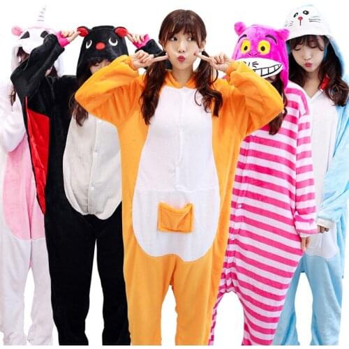Animal Unicorn Bat Panda Costume Adult Men Onesies Kigurumi Flannel Women Anime Jumpsuit Disguise Dinosaur Dragon Hooded Suit