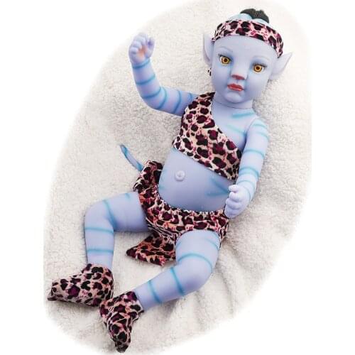 RSG Bebe Reborn Doll 20 Inches Night Light Soft Full Silicone Vinyl Body Lifelike Blue Baby Doll kit Girl Gift Toy for Children