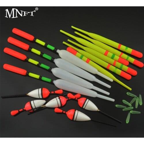 MNFT 5Sets 15PCS 3 size Vertical Fishing Float Buoys Bobber Fishing Tackle buoyage + Tackle Box + 30pcs Hooks Combo