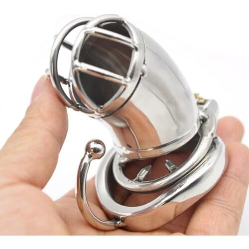 Stainless Steel Male Chastity Device,Cock Cage With Barbed Anti-off Ring,Base Arc Ring,Chastity Belt,Adult Sex Toys For Man