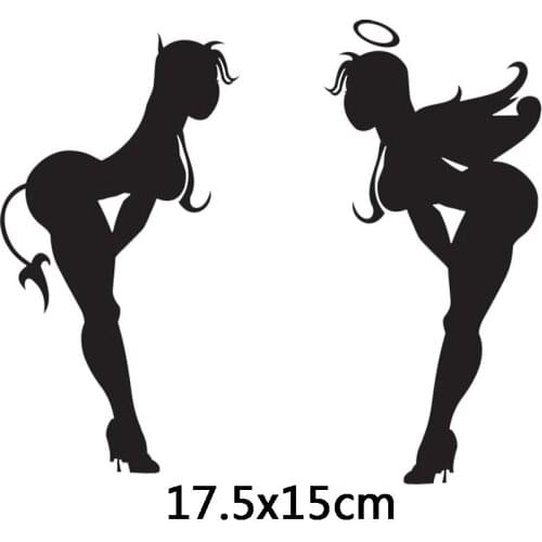 Sexy Angel and Devil Girl Car Sticker Windshield Bumper Motorcycle Decal High Quality KK Vinyl Cover Scratches Waterproof PVC