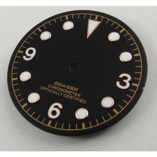 New 30.4MM corgeut black dial fit 2824 2836 miyota 8215 8205 movement watch dial