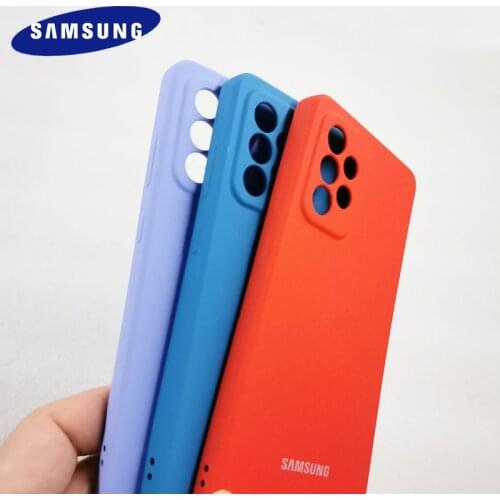 New Liquid Silicone Cover Case For Samsung Galaxy A22 A32 4G 5G A72 A52 A82 A12 Full Protection Case A325F Back Cover With Logo