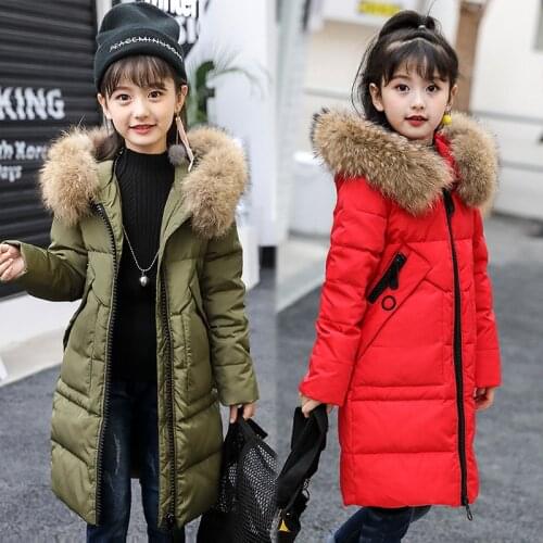 OLEKID -30 Degree 2020 Girl Winter Coat Long Thick Warm Down Jacket For Girl 5-14 Years Kids Parka Teenage Girl Winter Outerwear