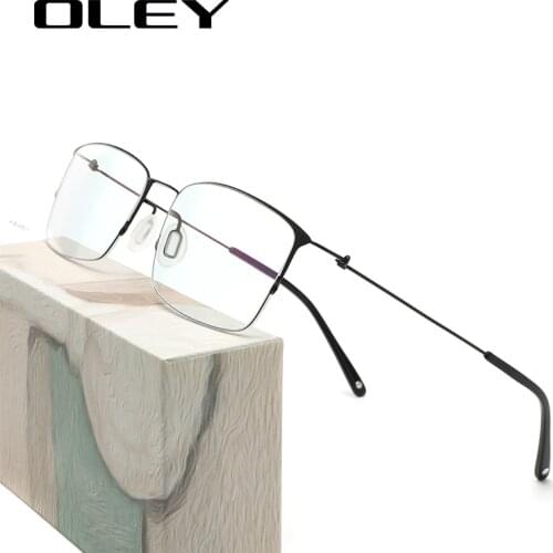 OLEY Titanium Without screws Eyewear Prescription Eyeglasses Frame Men/Women Square Myopia Hyperopia Optical glasses Y8201