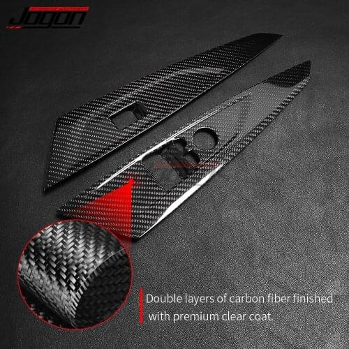 Carbon Fiber Interior Window Glass Panel Armrest Lift Handle Switch Button Cover For BMW 4 Series 2door coupe G22 Accessories