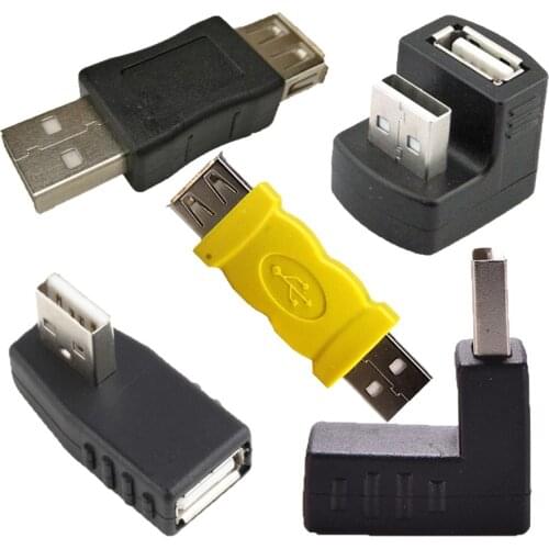 100pcs/lot 90 180 Degree USB 2.0 A Male To Female Adapter USB 2.0 AM/AF Connector for Laptop PC Computer Notebook
