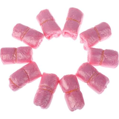 100Pcs/lot Plastic Waterproof Disposable Shoe Covers Thick Cleaning Shoe Cover Pink Overshoes Rainy Day Carpet Floor Protector