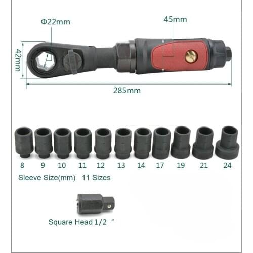Pneumatic Ratchet Handle Wrench Speed 120rpm Elbow Pneumatic Trigger Car Repair Tool Kit