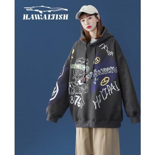 Casual Sportswear Graffiti Hoodies Autumn Plus Size Mens Hoodies 2021 New Hip-hop Hoodies Couple Fashion Sweatshirts