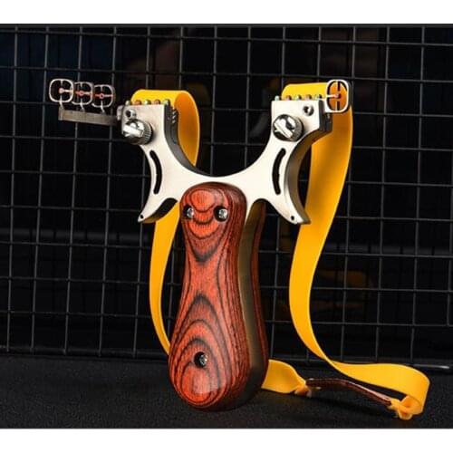 High Precision Fast Pressing Stainless Steel Slingshot Flat Leather High Power Shooting Outdoor Professional Hunting Competition