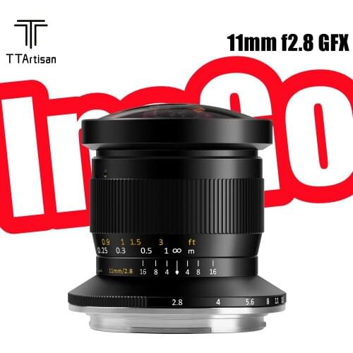 TTArtisan 11mm F2.8 Manual Focus Wide Angle Fisheye Lens for Fujifilm GFX Medium Format Cameras GFX100S GFX50S GFX50R