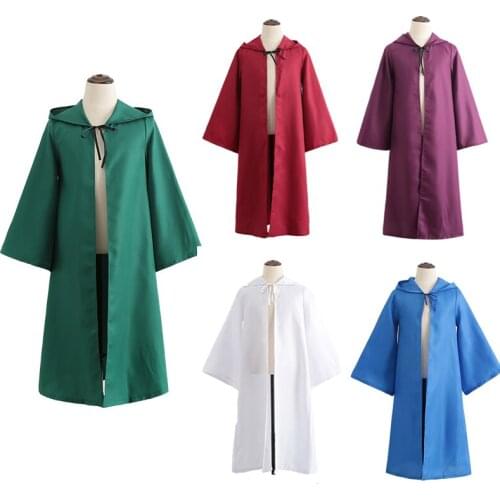 Unisex Halloween Knight Cloak Cosplay Adult Kids Hooded Robe Cloak Cape Halloween Cosplay Costume Cape S-2XL