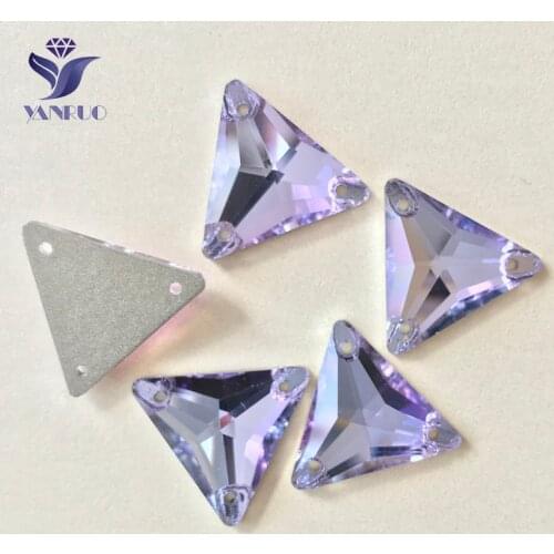 YANRUO #3270 All Sizes Violet Triangle Flat Back Stones Strass Sewing Rhinestone Sew On Crystal For Clothes