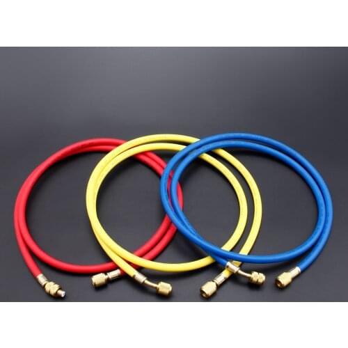 3Pcs 400PSI 800PSI Charging Hoses 60" 1/4" SAE Shut Valve R410A R134A R12 R22 R502 Air-conditioning Valve Hose For Refrigerant