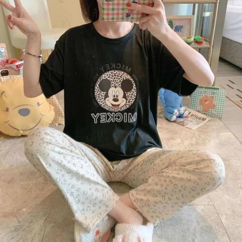 Women Mickey Home Set Pajamas Clothing Sleepwear Suits With Shorts Pajama Set Home Clothes Pyjamas For Lady Girl