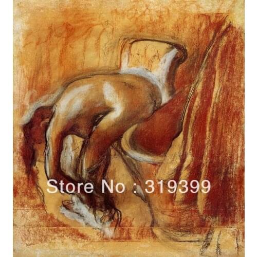 Oil Painting Reproduction on Linen Canvas,After the Bath 6 by edgar degas,Free DHL Shipping,handmade,Top Quality
