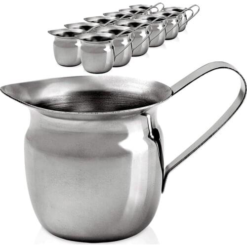12 Pack 3 Oz Creamer Pitcher -Bell Creamers, Cup Container for Serving Milk, Coffee Cream, Salad Dressing, Maple Syrup