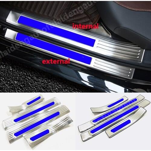 4PCS For Volvo XC40 2019-2021 stainless steel Door Sill Scuff Plate Guard Mouldings Protector Trim Car Accessories