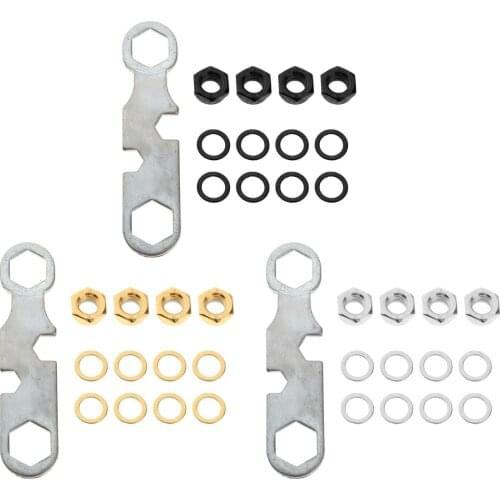 4 Pieces Skateboard Longboard Trucks Axle Nuts , 8 Pieces Alloy Washers Spacer Set with 1 Piece Wrench Multi Tool